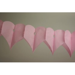 déco en papier : guirlande de cœur 3m rose