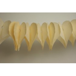 déco en papier : guirlande de cœur 3m ivoire