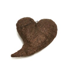 déco naturelle chocolat : cœur en sisal 20*20cm