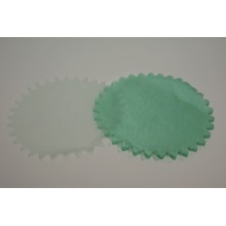 conditionnement tissu : tulles « cristal festonné 23cm » VERT pastel   (les 50)