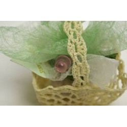 conditionnement tissu : panier crochet ivoire