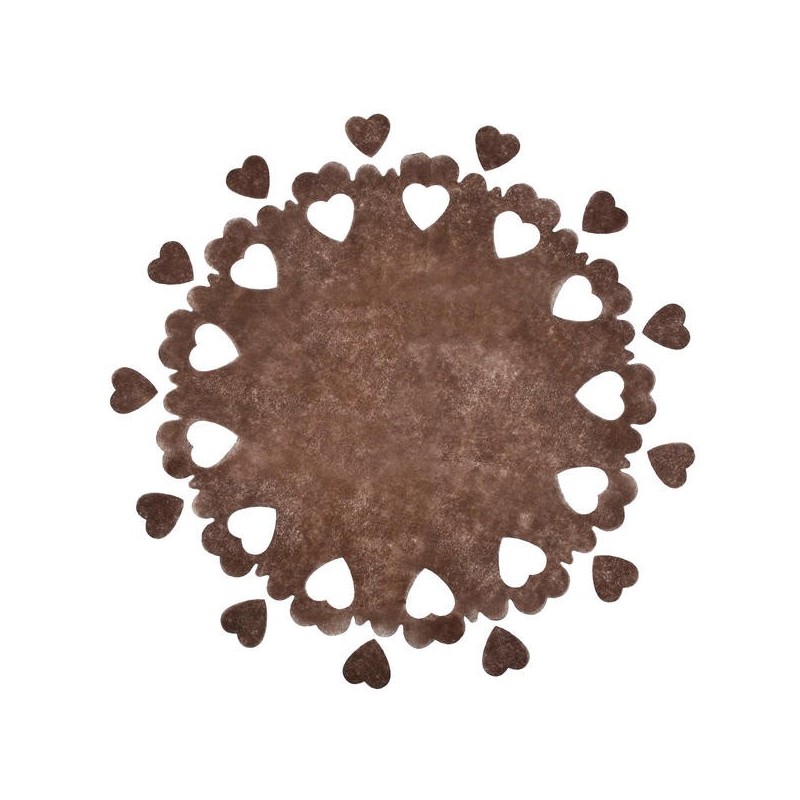 Centre de table perforé cœurs chocolat ( x 5)