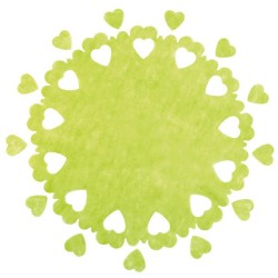 Centre de table perforé coeurs vert anis ( x 5)