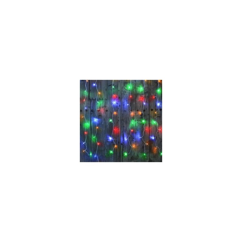 Rideau lumineux FLICKER LED 96 multicolore 1m x 2m