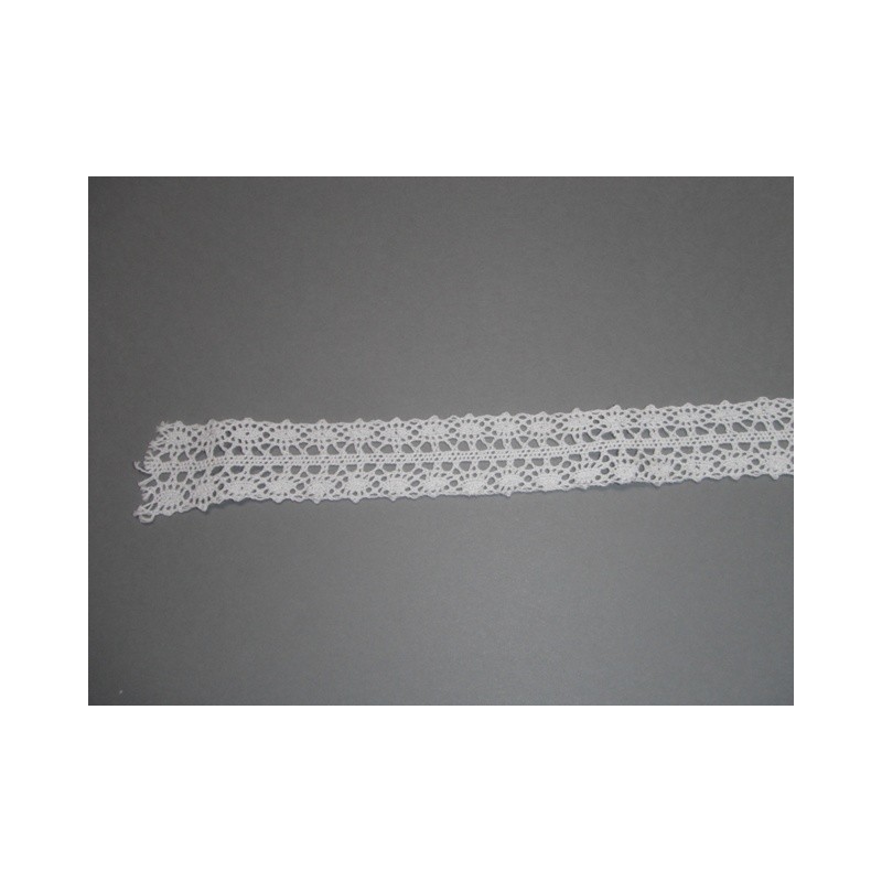 Ruban "crochet" blanc 2.5cmx3m