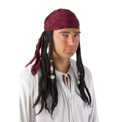 perruque pirate avec dreadlocks et foulard 