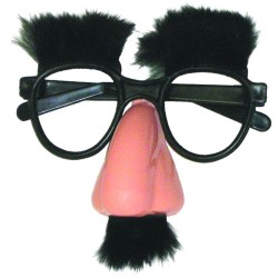 Lunettes plastique - Groucho - nez, moustache et sourcils en peluche