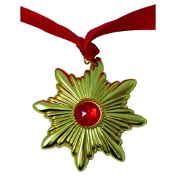 Collier de Dracula - médaillon plastique avec ruban tissu rouge - 6 cm