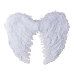 Ailes d'ange en plumes - 40 x 32 cm - blanc