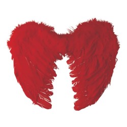 Ailes d'ange en plumes - 40 x 32 cm - rouge