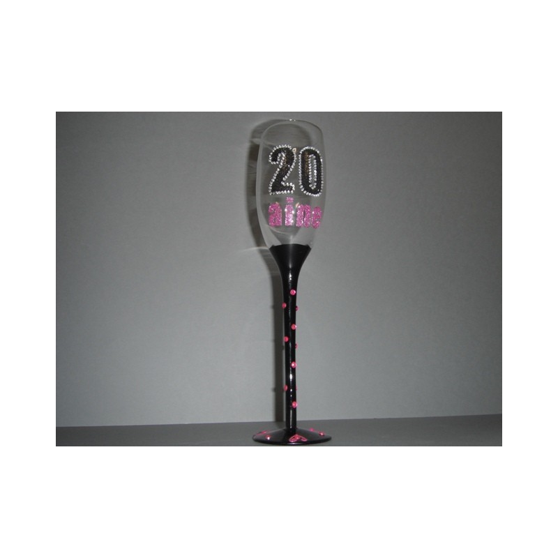 Flûte à champagne rose 20 ans