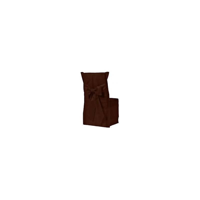 6 housses de chaise chocolat avec noeud