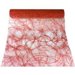 chemin de table sizal papyrus 28cm par 5m rouge (sl156)