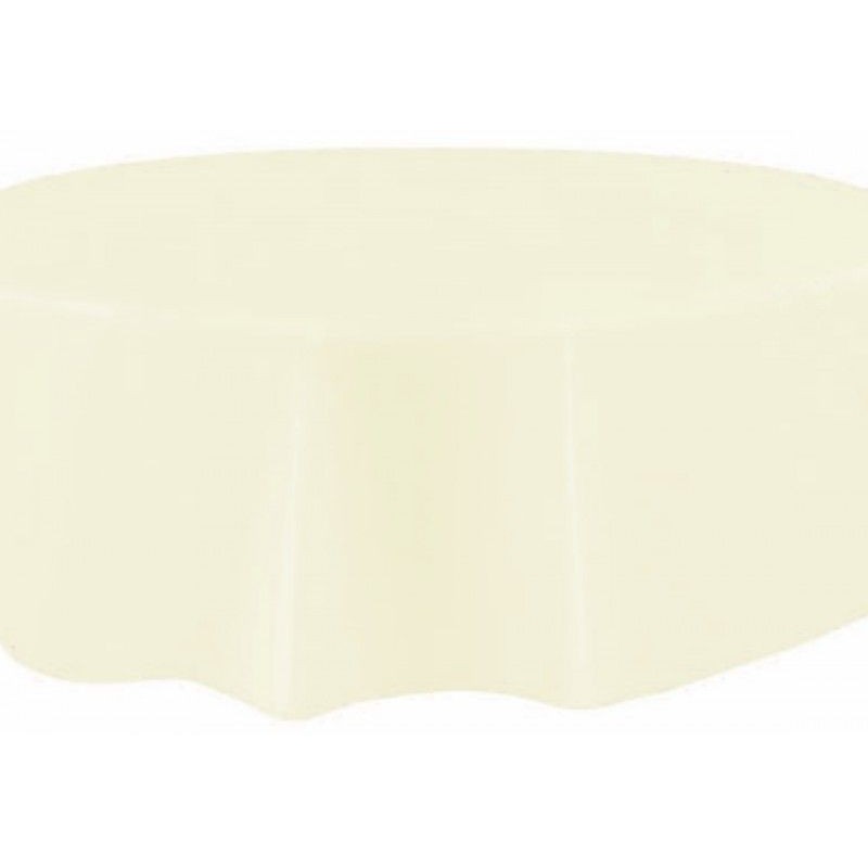 nappe plastique ronde 210cm ivoire (sl157)