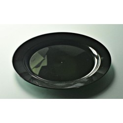 12 assiettes plastique rigide ronde prestige noire 19 cm